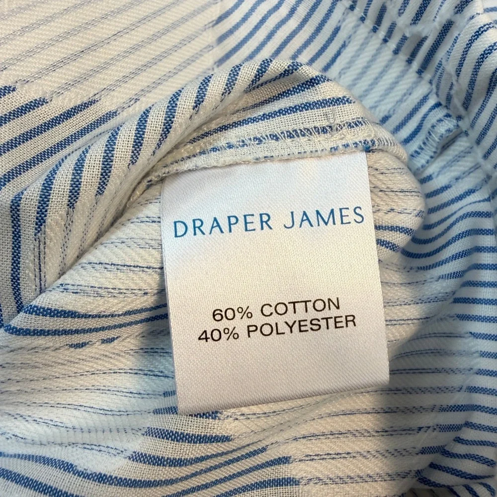 Draper James Sheena Shirtdress Women 3X Blue White Textured Stripe New
